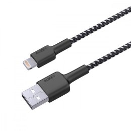 AUKEY Kabel CB-BAL3 wzmocniony nylonowy Quick Charge Lightning-USB | 1.2m | certyfikat MFi Apple