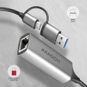 Karta sieciowa AXAGON ADE-TXCA Gigabit Ethernet, USB-C + USB-A - Titanium Grey