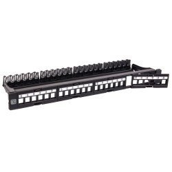 Patch Panel 24p Keystone UTP z 4 wyjmowanymi sekcjami po 6 portów