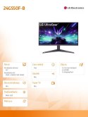 LG Electronics Monitor gamingowy 24GS50F-B 24' FHD UltraGear 180Hz