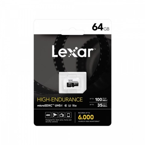 Lexar Karta microSD High Endurance 64GB C10 A1 U1 V30 100/35MB/s