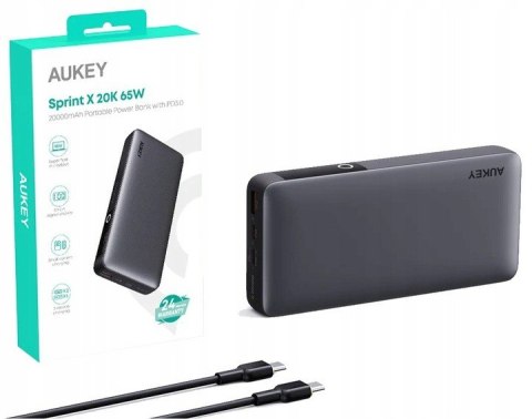 AUKEY PB-Y43 Power Bank 20000mAh 65W 3xUSB PD 3.0 QC 3.0 LED PPS