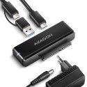 AXAGON ADSA-FPX Adapter USB-C 10Gbps SATA 6G 2.5/3.5 cala SSD/HDD FASTPORT X, w tym zasilacz, 60cm USB-C/USB-A kabel
