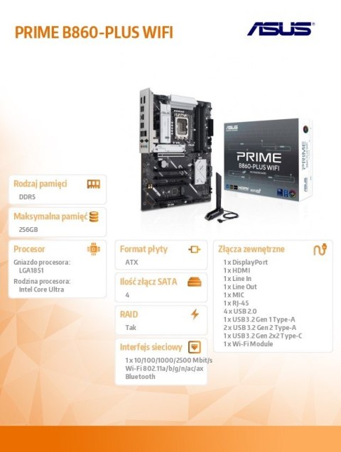Asus Płyta główna PRIME B860-PLUS WIFI
