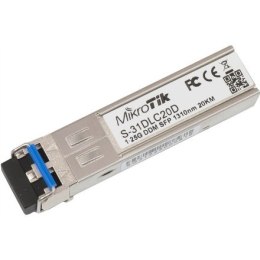 MikroTik | S-31DLC20D | Protokół SFP | Światłowód jednomodowy | Podwójny LC | 10/100/1000 Mbit/s | Długość fali 1310 nm | Maksym