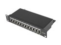Lanberg Patch Panel 12 Port 1U 10 cali kat.5e ekranowany czarny