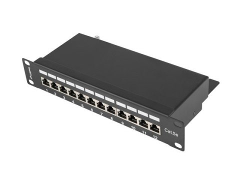 Lanberg Patch Panel 12 Port 1U 10 cali kat.5e ekranowany czarny