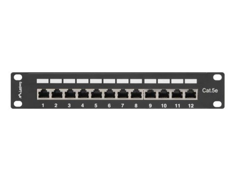 Lanberg Patch Panel 12 Port 1U 10 cali kat.5e ekranowany czarny