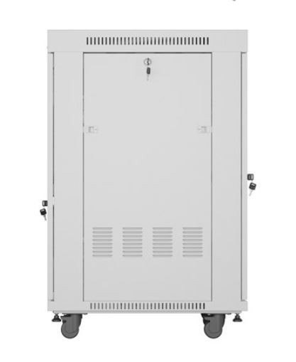 Lanberg Szafa stojąca rack 19 cali 22U 600x800 szara drzwi szklane LCD flack pack