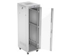 Lanberg Szafa stojąca rack 19 cali 42U 600x800 szara drzwi szklane flack pack
