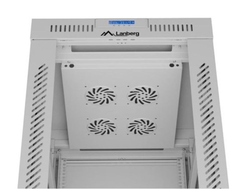 Lanberg Szafa stojąca rack 19 cali 42U 600x800 szara drzwi szklane flack pack