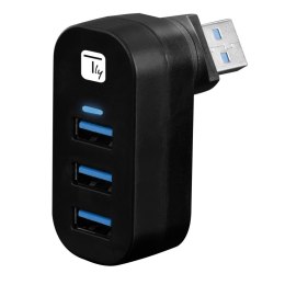 Techly IUSB3-HUB3-ROTB huby i koncentratory USB 3.2 Gen 1 (3.1 Gen 1) Type-A 5000 Mbit/s Czarny