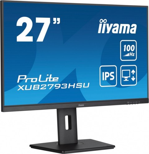 IIYAMA Monitor 27 cali XUB2793HSU-B7,IPS.HDMI.DP.2x2W.USBx2,300cd