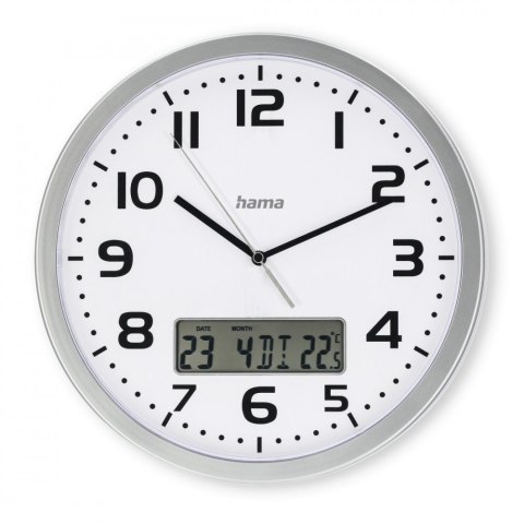 Hama Zegar ścienny DCF Moorea 30cm Srebrny