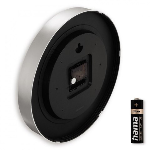 Hama Zegar ścienny Sicily 30 cm Srebrno-czarny