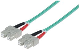 Intellinet 750837 kabel optyczny 2 m SC OM3 Kolor Aqua