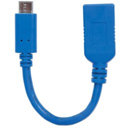 Manhattan 353540 kabel USB 0,15 m USB 3.2 Gen 1 (3.1 Gen 1) USB C USB A Niebieski