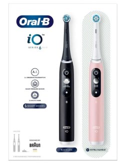 Oral-B iO 6 Dorosły Obrotowa szczoteczka do zębów Czarny, Różowy