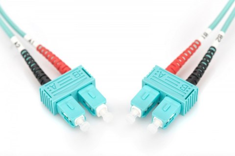 Digitus Patch cord światłowodowy FO SC-SC MM 50/125 OM3 duplex LSOH 3m, Turkusowy