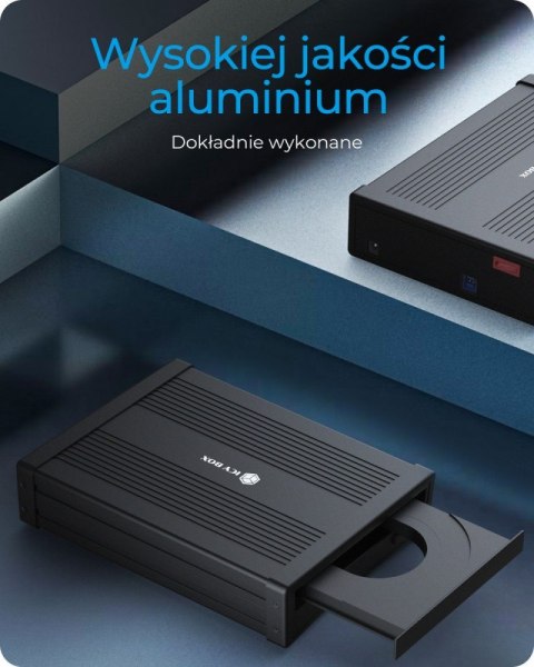 IcyBox Obudowa IB-525-U3 1x5,25 SATA DVD/Blue-Ray, czarna