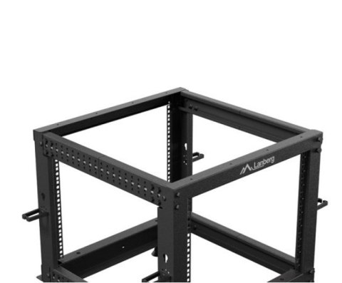 Lanberg Stojak Open rack 19 cali 9U 600x600-1100 regulowany czarny