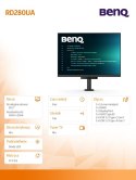 Benq Monitor 28 cali RD280UA 4K IPS 5ms/IPS/1200:1/HDMI/DP