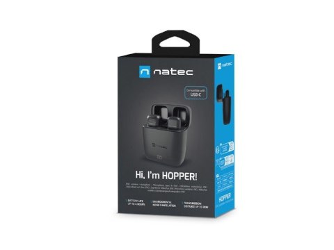 Natec Mikrofon HOPPER krawatowy bezprzewodowy USB-C