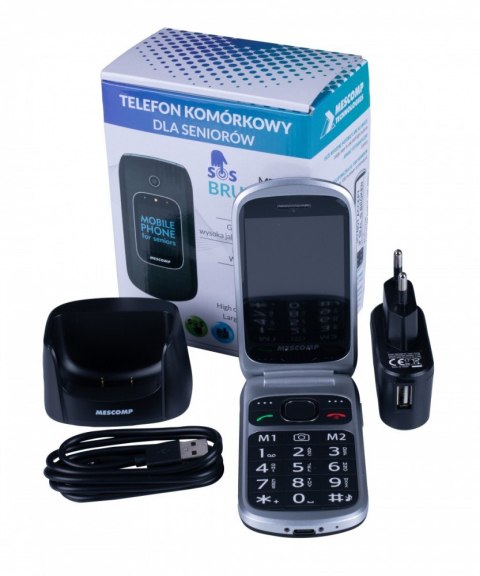 Mesmed Telefon komórkowy z klapką dla seniorów MT-184 BRUNO 4G