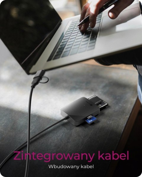 IcyBox Czytnik Kart CF,TF,SD,microSD, Type-C+A, IB-CR302-CU3