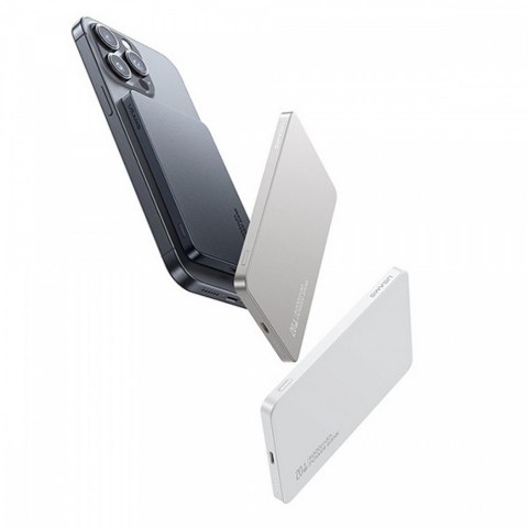 USAMS Powerbank 5000mAh 20W indukcyjny MagSafe PD biały
