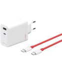 Ładowarka sieciowa OnePlus SuperVOOC GaN Dual Charger 120W USB-A/USB-C + kabel USB-C 1m Biała