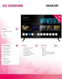 Sencor Telewizor 32 cale Smart webOS LG 12/240V SLE 32S830WB Wi-Fi BT5.0