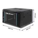 Szafa wisząca QOLTEC RACK 19" 6U 600X370X600 czarna