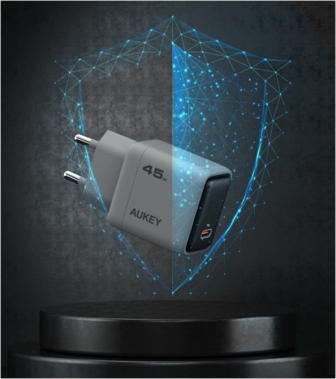 AUKEY PA-C2 ładowarka sieciowa 1xUSB-C PD 45W 4A QC4+ PD3.0 AFC PPS FCP SCP SSCP