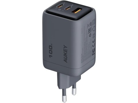 AUKEY PA-C5 ładowarka sieciowa 3xUSB (2xUSB-C i 1xUSB-A) 100W 5A QC5.0 PD3.0 AFC PPS FCP SCP