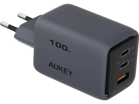 AUKEY PA-C5 ładowarka sieciowa 3xUSB (2xUSB-C i 1xUSB-A) 100W 5A QC5.0 PD3.0 AFC PPS FCP SCP