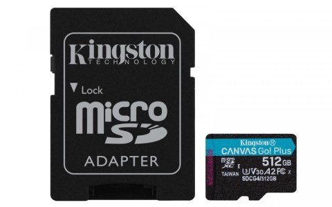 Kingston Karta microSD 512GB CanvasGo! Plus 200MB/s A2 U3 V30 + adapter