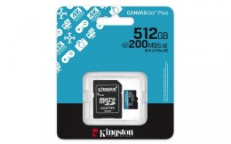 Kingston Karta microSD 512GB CanvasGo! Plus 200MB/s A2 U3 V30 + adapter