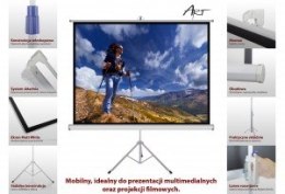 ART Ekran ręczny na statywie 4;3 72