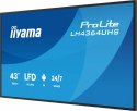 IIYAMA Monitor 43 cale LH4364UHS-B1AG 24/7,VA,ANDROID14,4K,500cd,4000:1,2xHDMI,USB-C,RJ45, RS-232c, IR, 2x10W, 2xUSB, UCHWYT ŚCIENNY