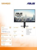 Asus Monitor 24 cale VA249QGS FHD IPS 120Hz HDMI DP VGA