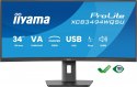 IIYAMA Monitor 34 cali XCB3494WQSU-B1 VA,UWQHD,1500R,2xHDMI,DP,2xUSB,2xUSB-C
