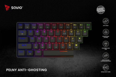 Savio Klawiatura mechaniczna BLACKOUT X2 OUTEMU Brown, Hot Swap