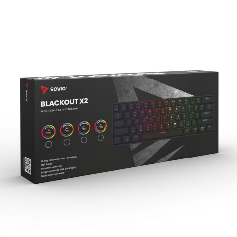 Savio Klawiatura mechaniczna BLACKOUT X2 OUTEMU Red, Hot Swap