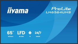 IIYAMA Monitor 65 cali LH6564UHS-B1AG, 24/7,VA,ANDROID14,4K,500cd,5000:1, 2xHDMI ,USB-C,RJ45, RS-232c, IR, 2x10W, 2xUSB, UCHWYT ŚCIE