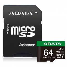 Adata Karta microSD Speed Plus 64GB UHS1 U3 V30 A2 160/140 MB/s