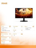 AOC Monitor 25G42E 24.5 cala 180Hz Fast IPS HDMI DP