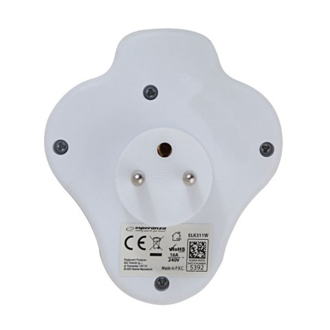 ESPERANZA ROZGAŁĘŹNIK ELEKTRYCZNY 2 GN. USB-C USB-A WŁ. BIAŁY ELK311W