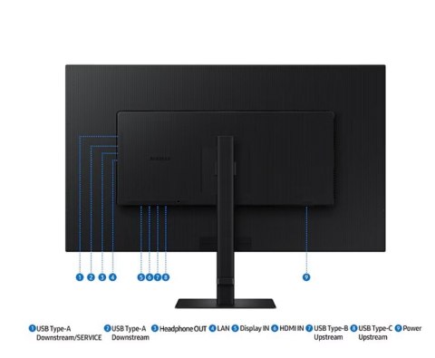 Samsung Monitor 37 cali ViewFinity S80UD IPS 3840x2160 UHD 16:9 1xHDMI 1xDP 1xUSB-C 90W 3xUSB-A 5ms PinP/PbyP 60Hz HAS+PIV płaski 3YOn-S