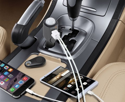 Technaxx Deutschland GmbH & Co. KG Alarm samochodowy z ładowarką USB 2 porty TX-100